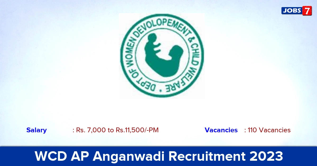 WCD AP Anganwadi Recruitment 2023  Worker & Anganwadi Helper Posts, Offline Application