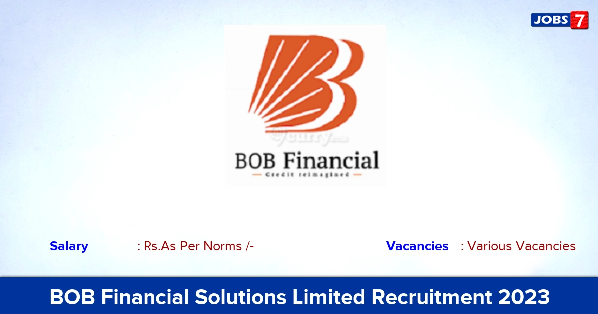 BOB Financial Solutions Limited Vice President Recruitment 2023, Online Application! 