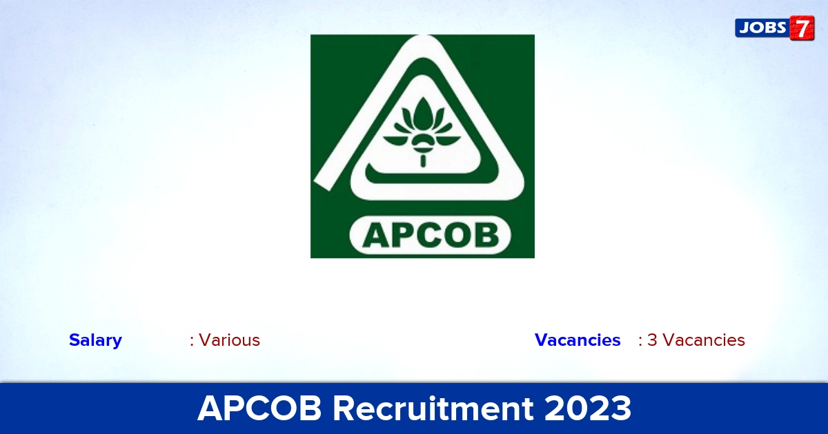 APCOB Recruitment 2023 - Apply Offline for Professional Director Jobs