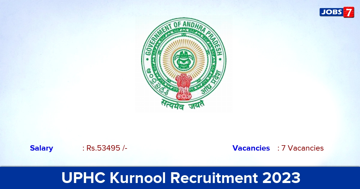 UPHC Kurnool Recruitment 2023 - Apply Offline for Medical Officer Jobs