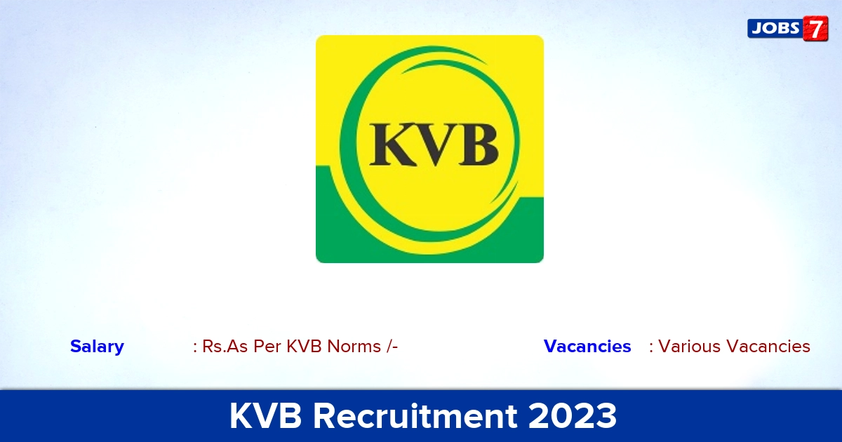 KVB Recruitment 2023 - Online Application For Relationship Manager & Credit Analyst Posts!