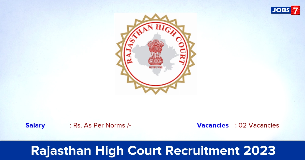 Rajasthan High Court Legal Researcher Recruitment 2023, Apply Online!