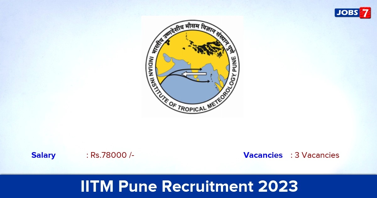 IITM Pune Recruitment 2023 - Apply Online for Project Consultant Jobs