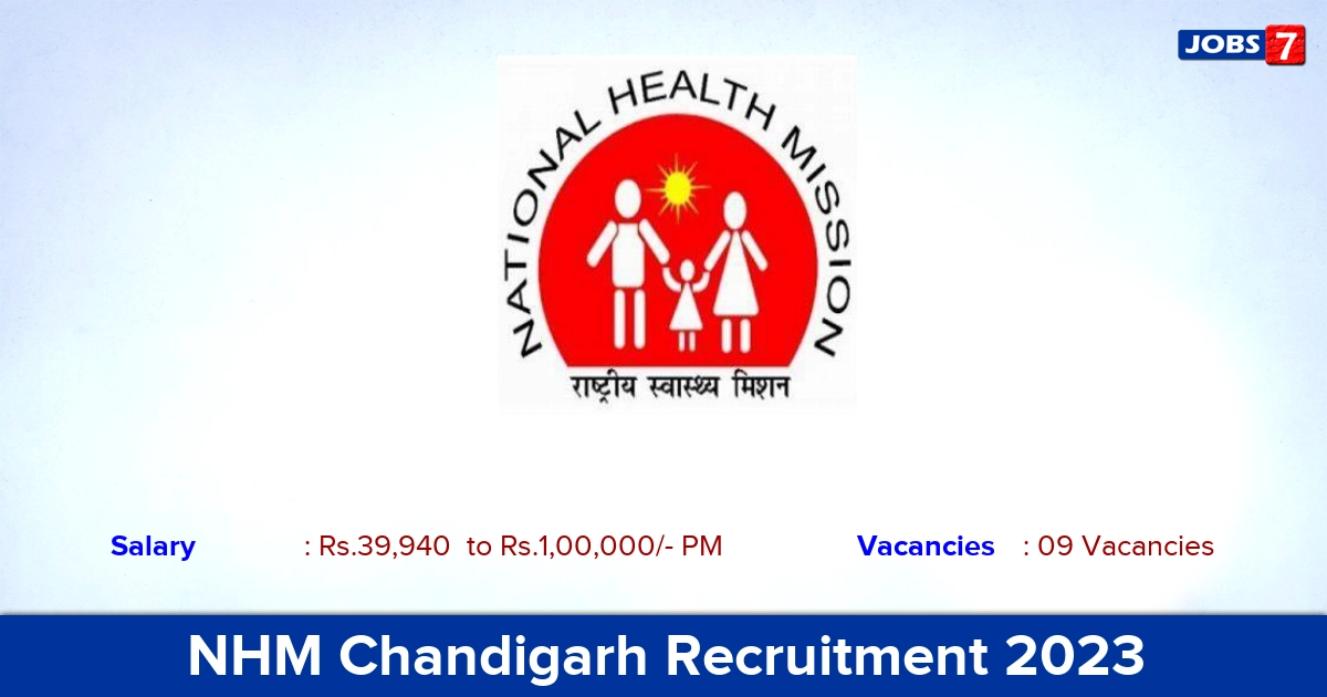 NHM Chandigarh Recruitment 2023   Walk-in Interview For Consultant & Gynaecologist Posts 