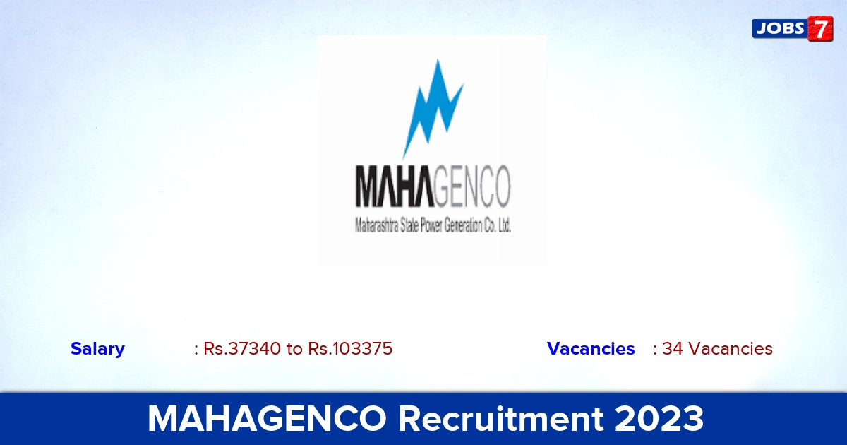 MAHAGENCO Recruitment 2023 - Apply Online for 34 Junior Officer Vacancies