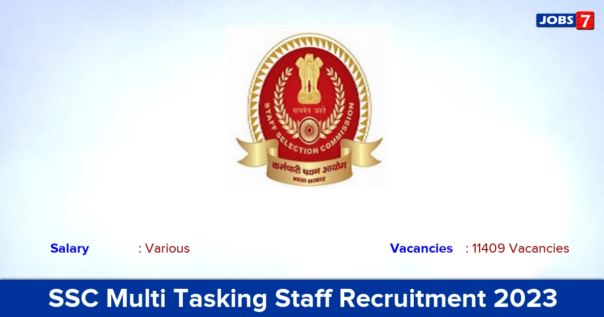 SSC Multi Tasking Staff Recruitment 2023 - Apply Online for 11409 Vacancies!