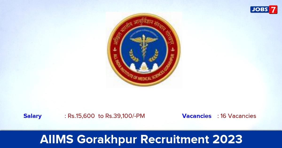 AIIMS Gorakhpur Junior Resident Recruitment 2023, 16 Vacancies! Walk-in Interview
