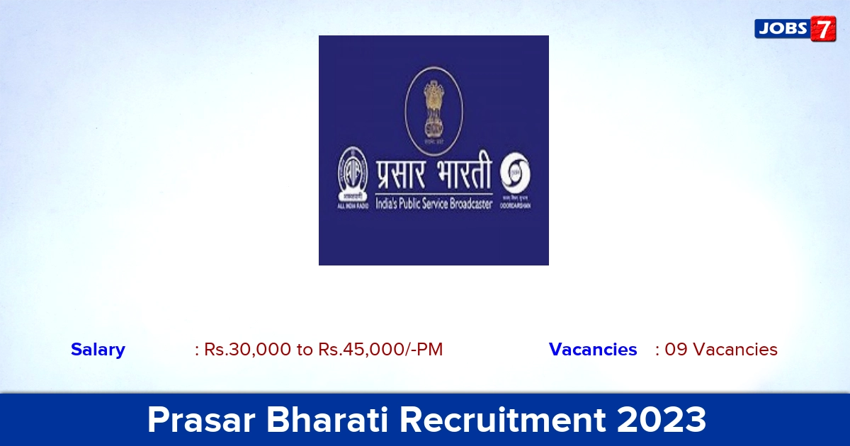 Prasar Bharati Network Executive Recruitment 2023,  Apply Now!