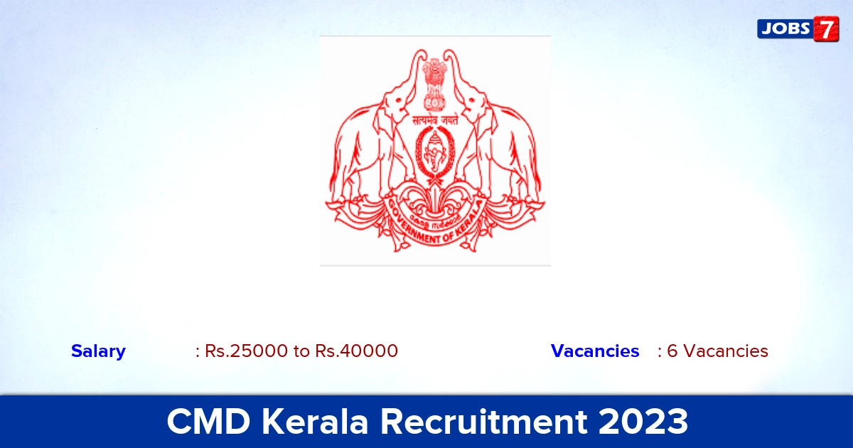 CMD Kerala Recruitment 2023 - Apply Online for Research Associate Jobs