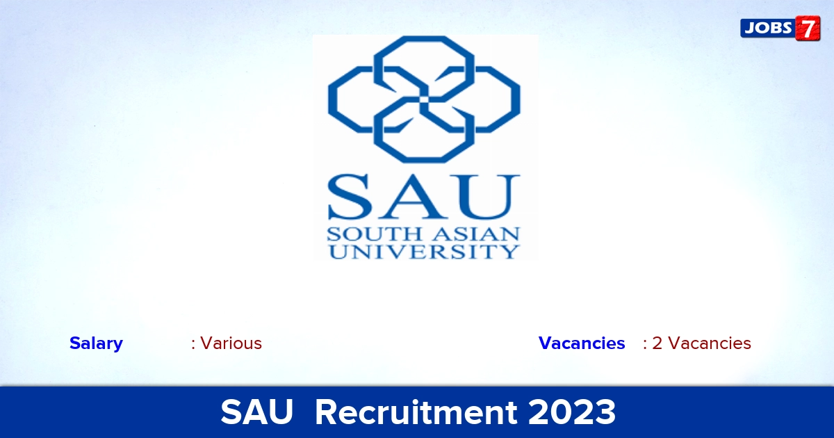 SAU  Recruitment 2023 - Apply Offline for Junior Engineer Jobs