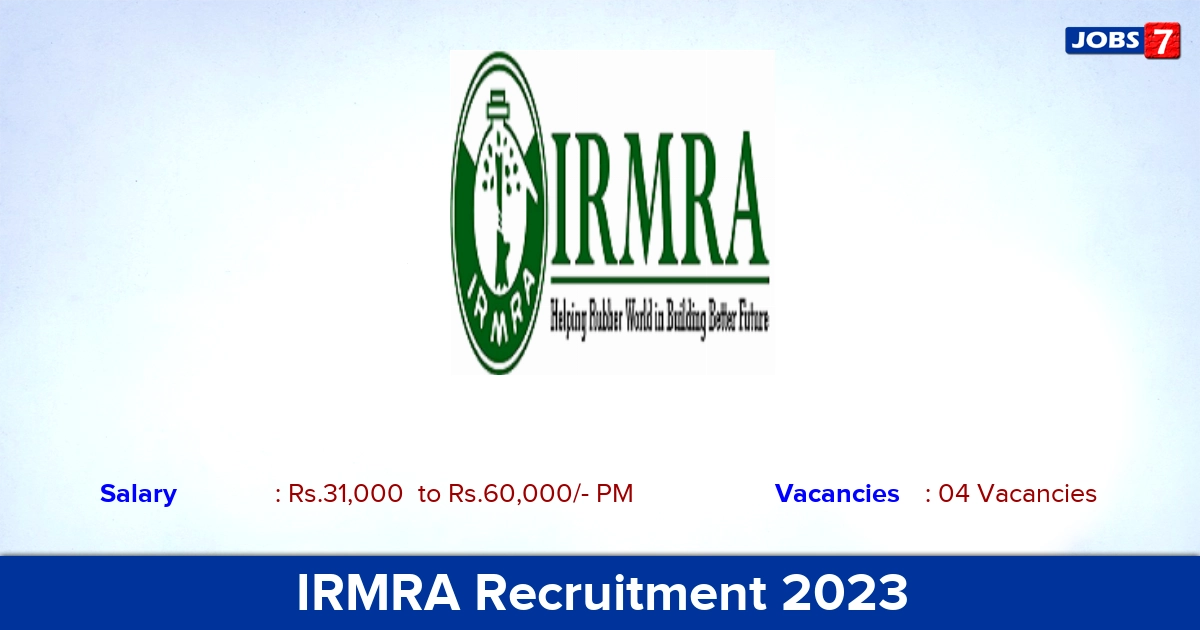IRMRA Research Associate Recruitment 2023, Apply Online!