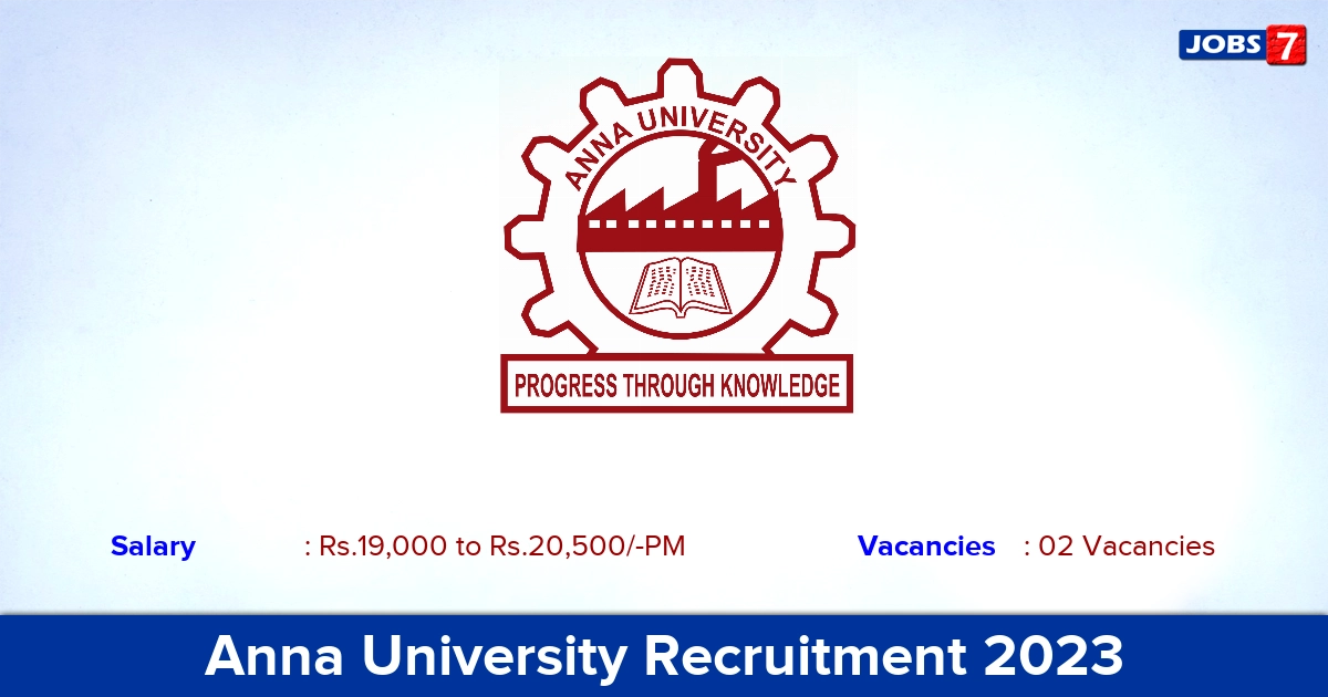 Anna University Recruitment 2023   Professional Assistant Jobs, Apply Offline!