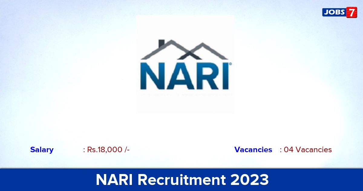 NARI Recruitment 2023  Data Entry Operator Jobs, Apply Online!