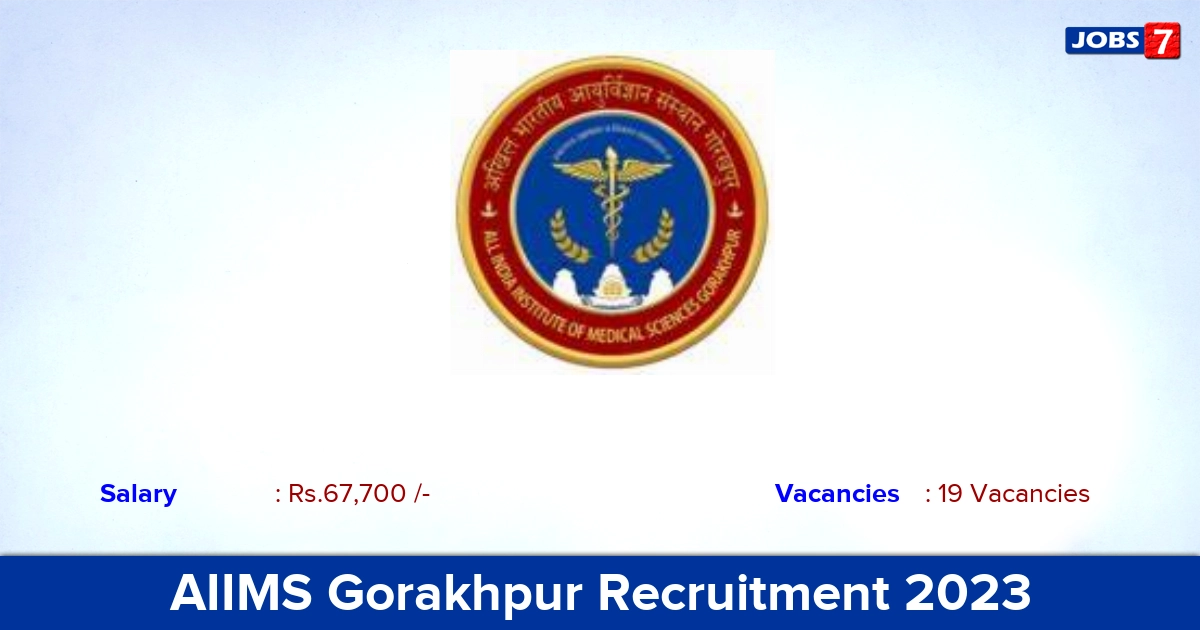 AIIMS Gorakhpur Recruitment 2023  Senior Resident Jobs, Apply Through an Email!