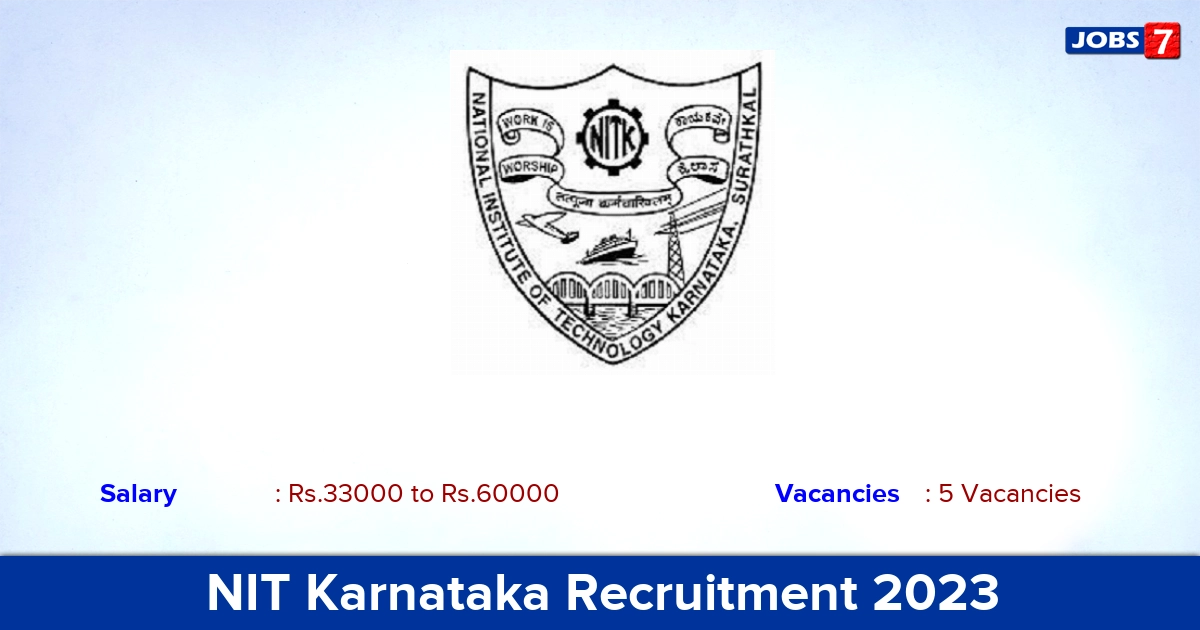 NIT Karnataka Recruitment 2023 - Apply Online for Network Engineer, Technical Writer Jobs