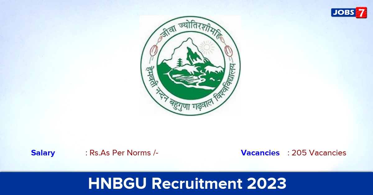 HNBGU Recruitment 2023 - Assistant Professor Posts, 205 Vacancies! Apply Now