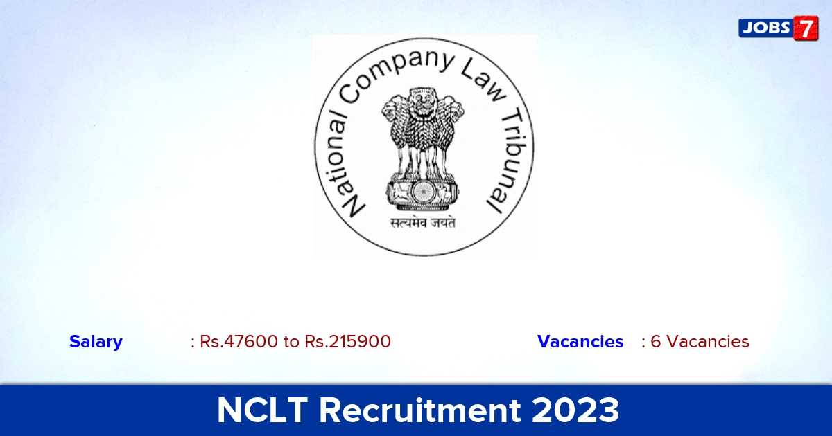 NCLT Recruitment 2023 - Apply Offline for Joint Registrar, Deputy Registrar Jobs
