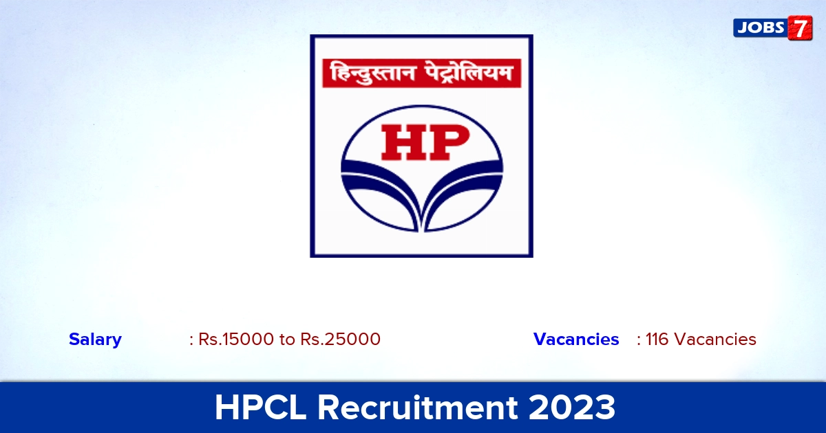 HPCL Recruitment 2023 - Apply Online for 116 Graduate Apprentice Trainees Vacancies