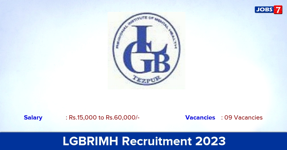 LGBRIMH Recruitment 2023 - Medical Officer Jobs, Apply Through an Email!