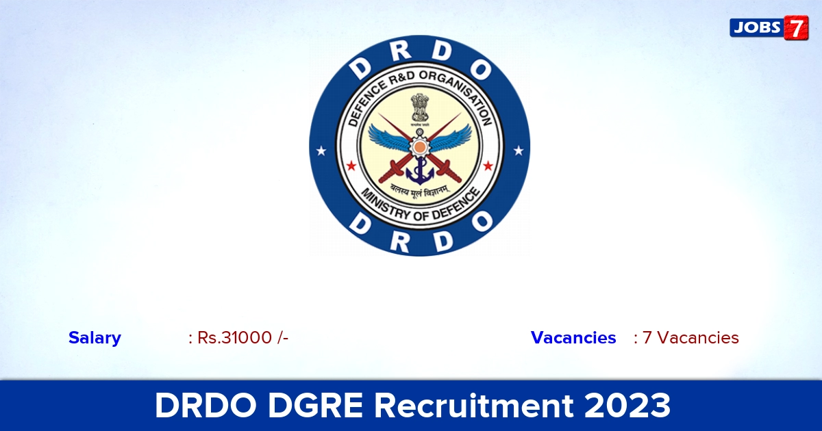 DRDO DGRE Recruitment 2023 - Apply Offline for JRF Jobs
