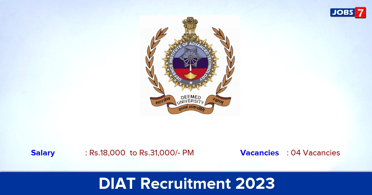 DIAT Recruitment 2023 - Junior Research Fellow Jobs, Online Application!