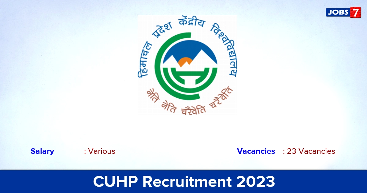 CUHP Recruitment 2023 - Apply Online for 23 Non-Teaching Vacancies