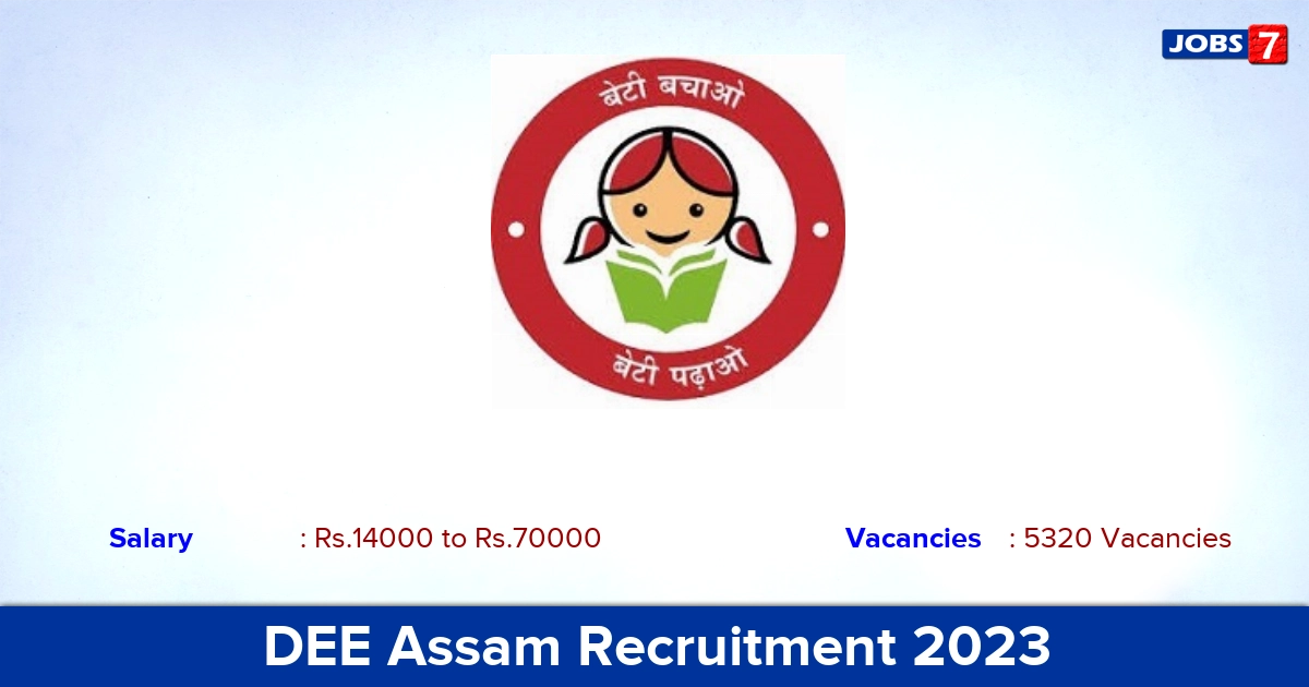 DEE Assam Recruitment 2023 - Apply Online for 5320 Assistant Teacher Vacancies