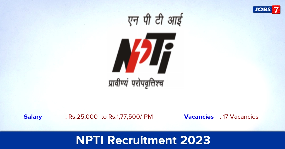 NPTI Recruitment 2023 - Assistant Director Jobs, Apply Either Online Or Offline