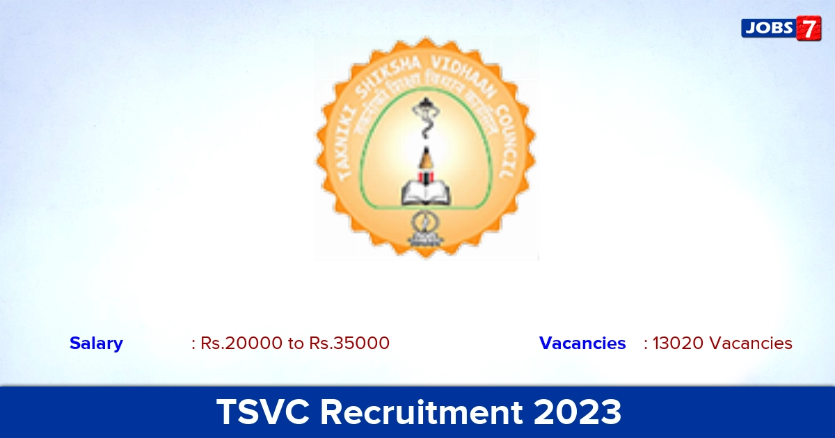 TSVC Recruitment 2023 - Apply Online for 13020 Yoga Teacher, Technical Assistant Vacancies
