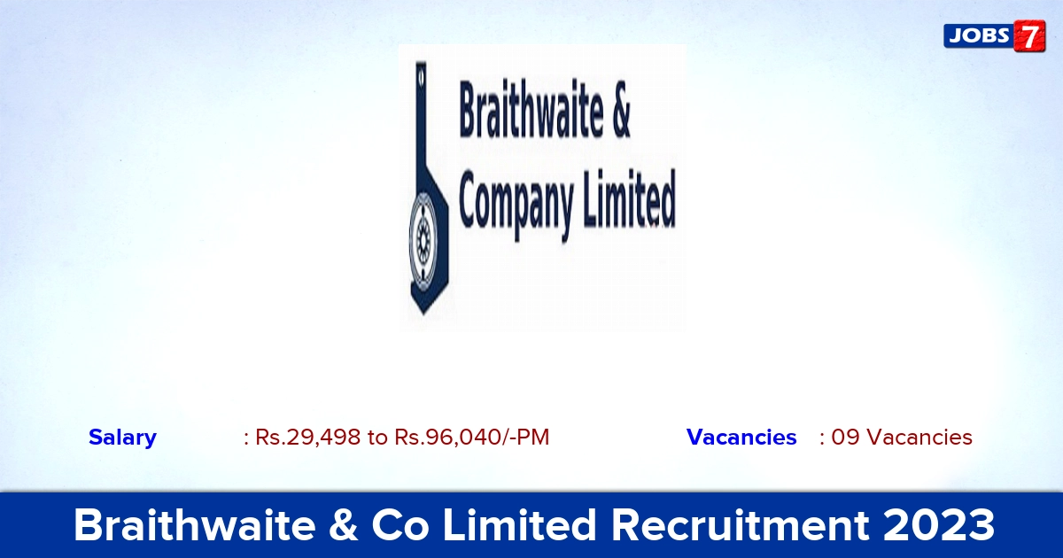 Braithwaite & Co Limited Recruitment 2023 - Manager Jobs, Apply Online!