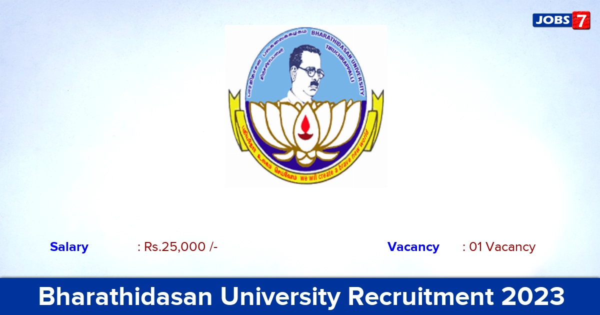 Bharathidasan University Research Associate Recruitment 2023 - Apply Through an Email!