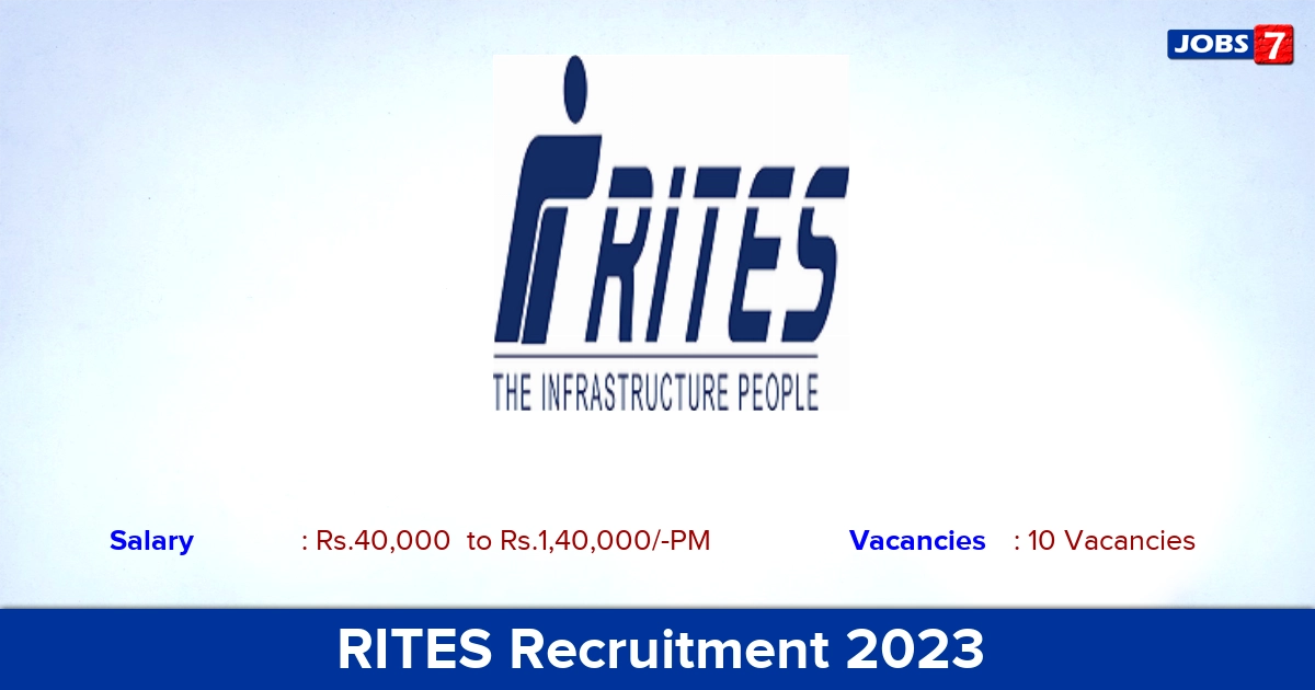 RITES Recruitment 2023 - Engineer Jobs, Online Application!