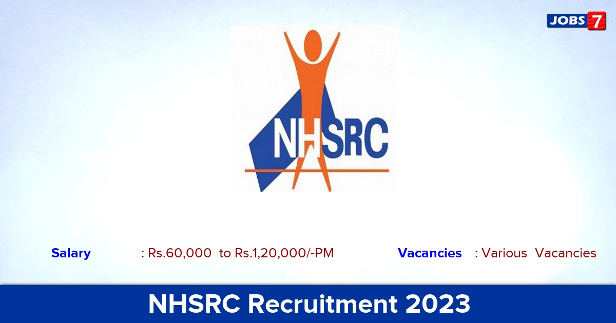 NHSRC Recruitment 2023 - Online Application For Consultant Jobs! Salary 60,000/-PM NHSRC Recruitment 2023 - Online Application For Consultant Jobs! Salary 60,000/-PM
