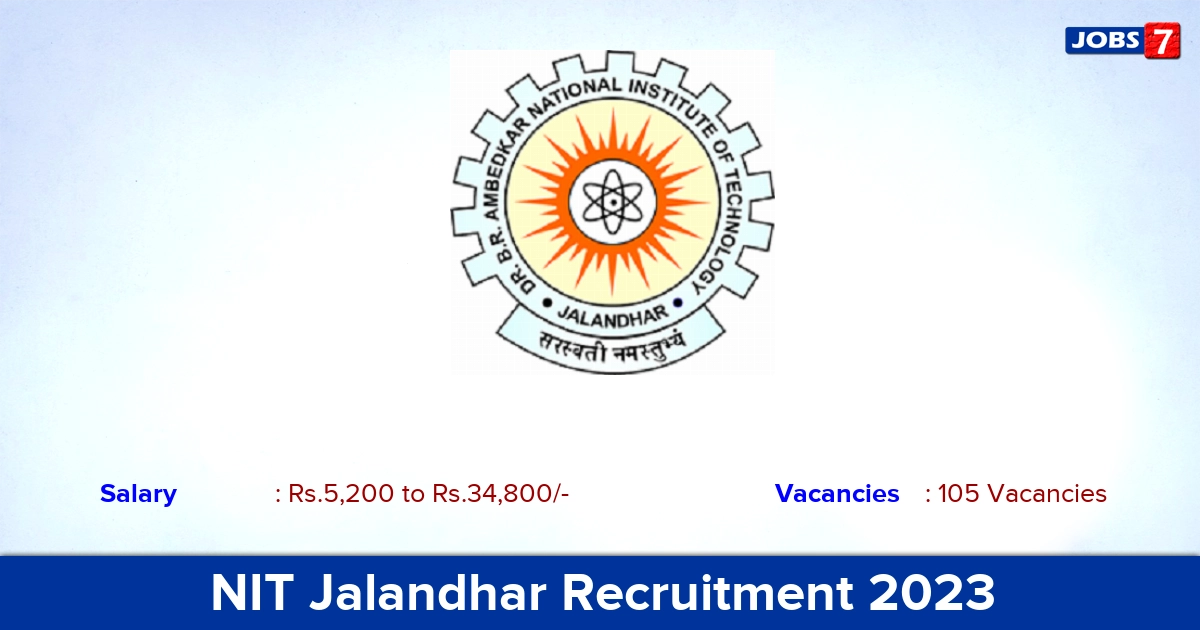 NIT Jalandhar Recruitment 2023 - Apply Junior Assistant Jobs, Online Application!