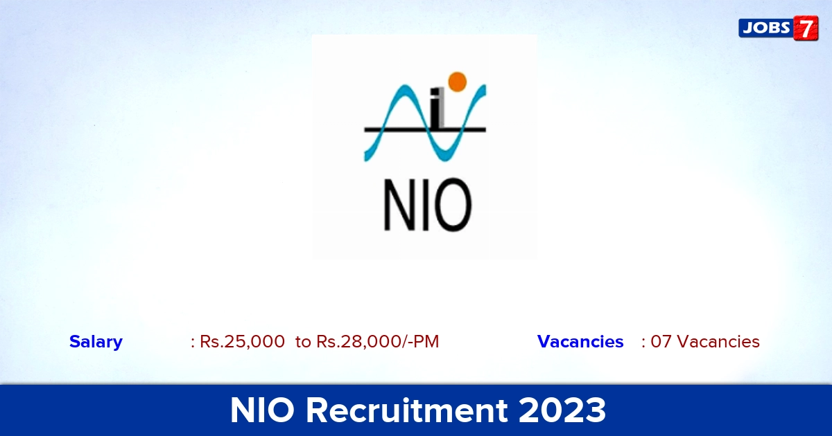 NIO Goa Project Associate Recruitment 2023 - Apply Through an Email!