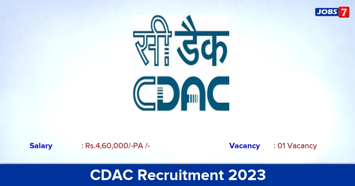 CDAC Recruitment 2023 - Apply Project Officer Jobs, Details Here!