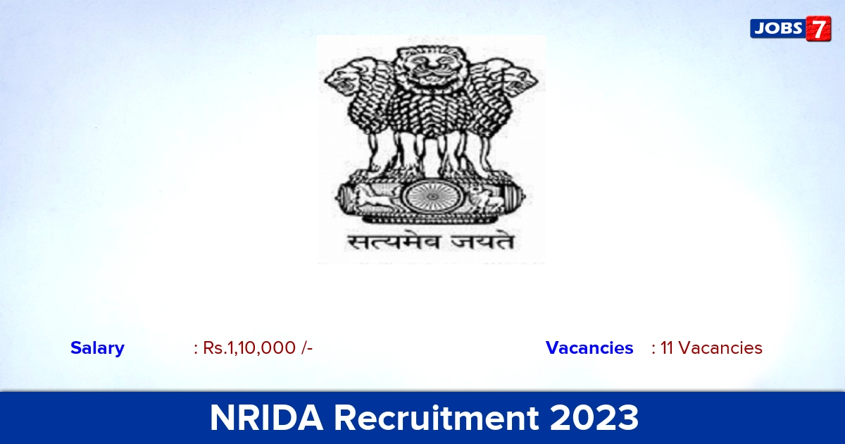 NRIDA Recruitment 2023 - Director Jobs, No Application Fee! Apply Now