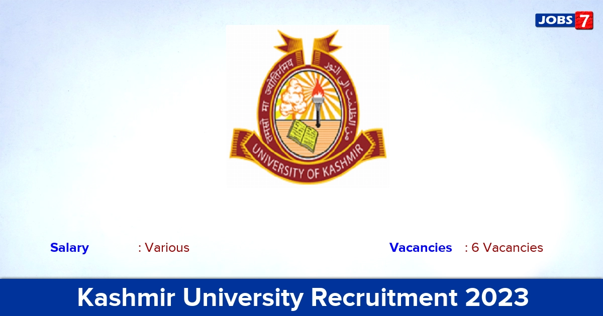 Kashmir University Recruitment 2023 - Apply Online for Librarian, Registrar, Director Jobs
