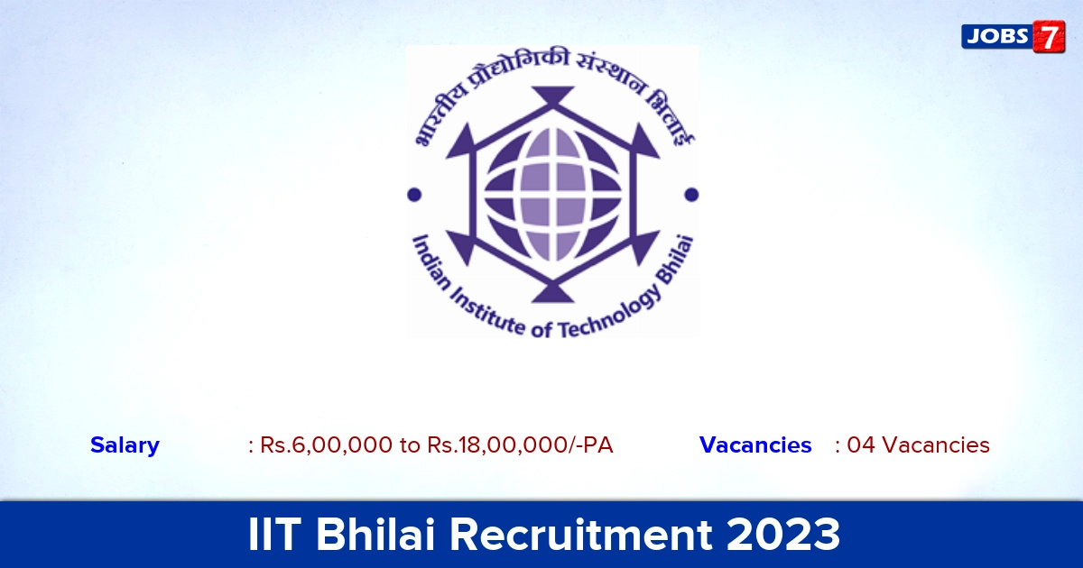 IIT Bhilai Recruitment 2023 - Apply Software Developer Jobs, No Application Fee!