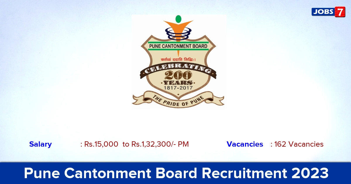 Pune Cantonment Board Recruitment 2023 - Computer Programmer Jobs, 162 Vacancies!