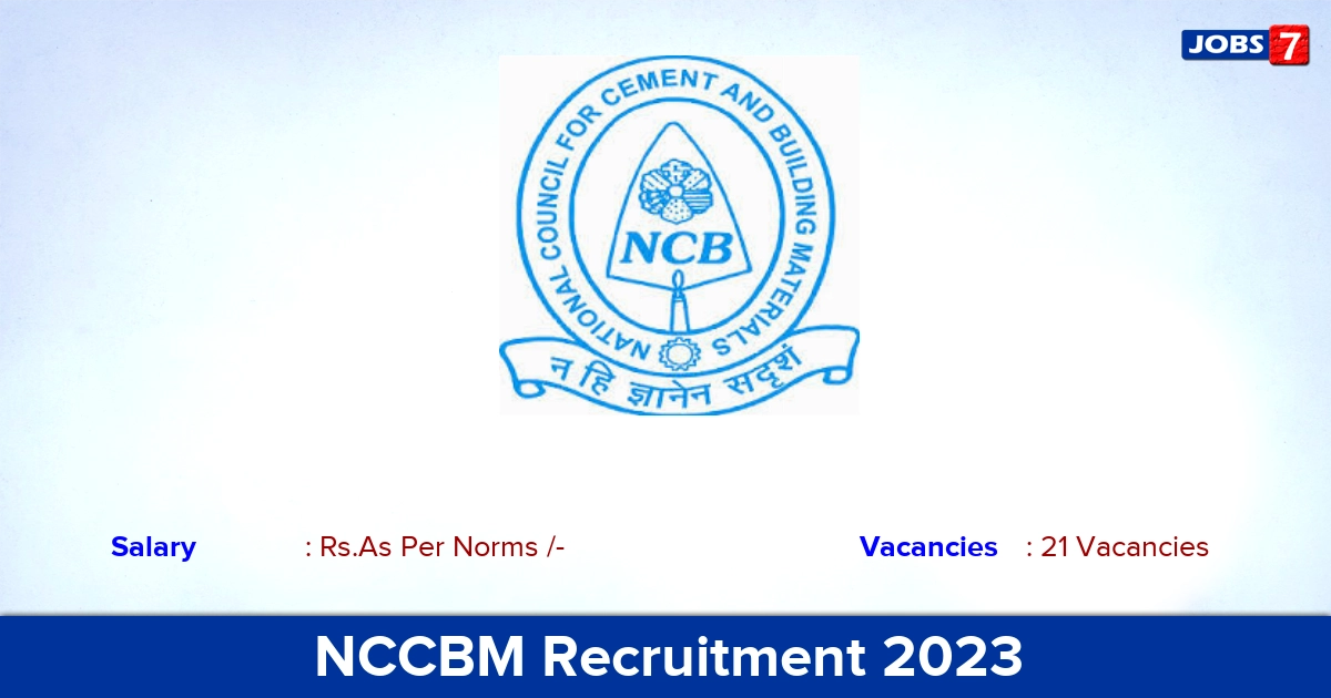 NCCBM Recruitment 2023 - Offline Application For Manager Jobs!