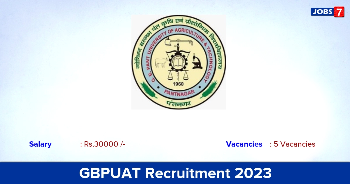 GBPUAT Recruitment 2023 - Apply Offline for Teaching Personnel Jobs