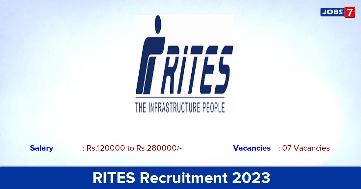 RITES Recruitment 2023 - General Manager Jobs, Apply Now!