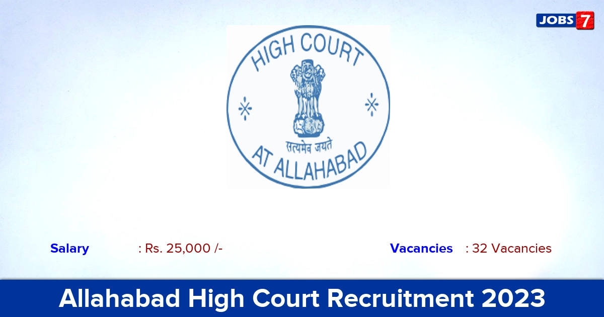 Allahabad High Court Recruitment 2023 -  Law Clerk Jobs, Apply Online!