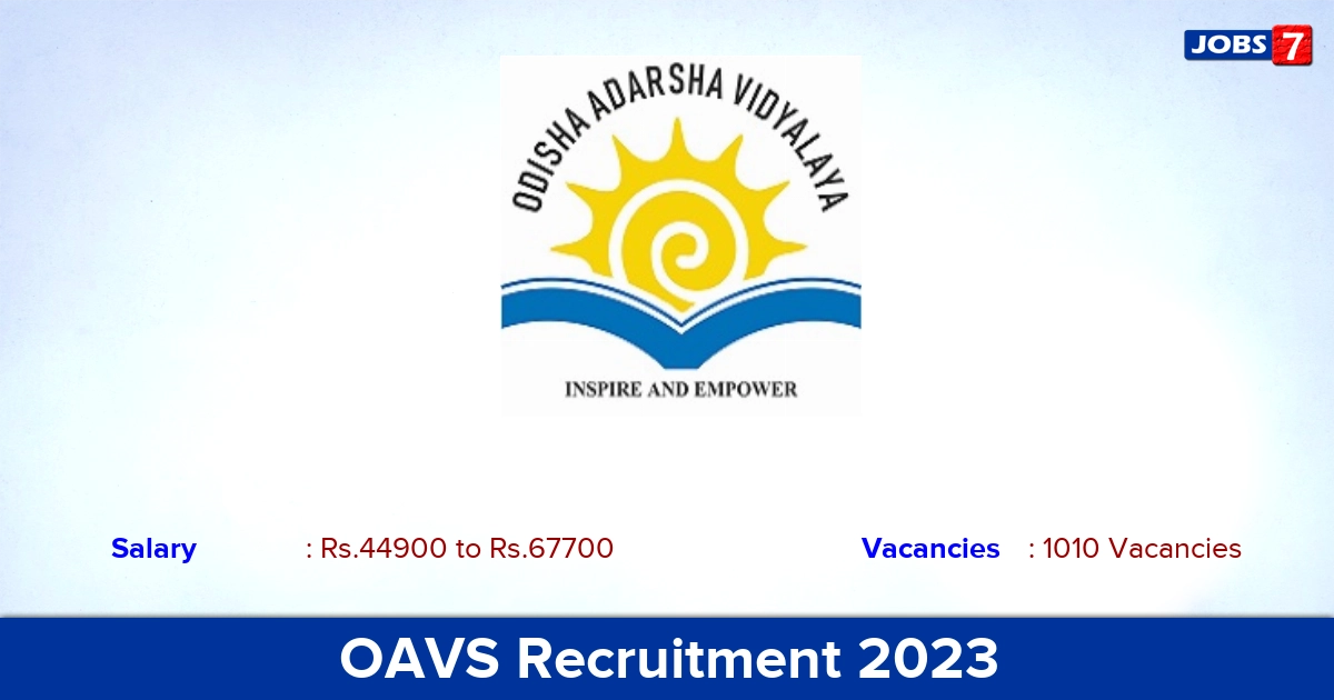 OAVS Recruitment 2023 - Apply Online for 1010 PGT, TGT Vacancies