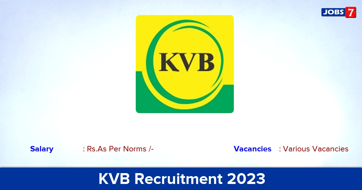 KVB Recruitment 2023 - Apply Business Development Manager Jobs!