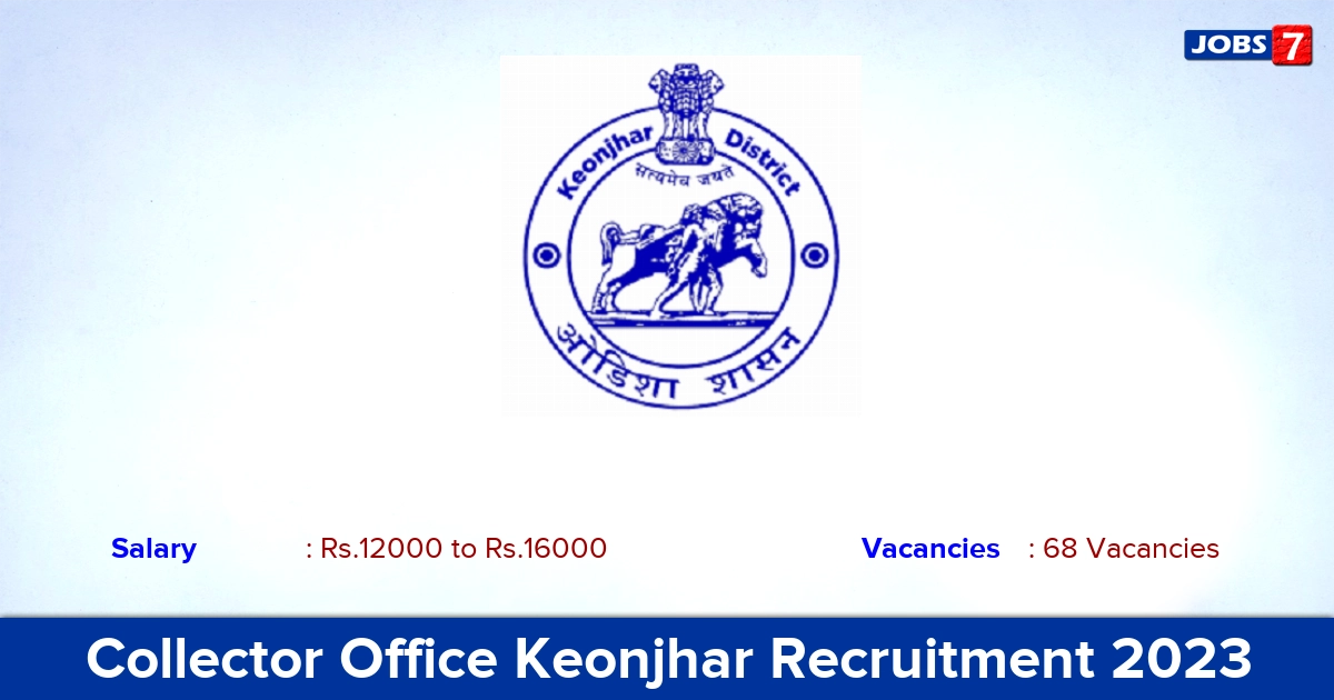Collector Office Keonjhar Recruitment 2023 - Apply Offline for 68 Guest Teacher Vacancies