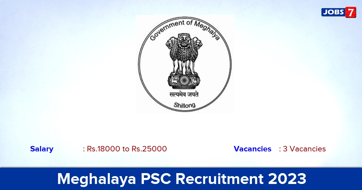 Meghalaya PSC Recruitment 2023 - Apply Online for Programmer Jobs