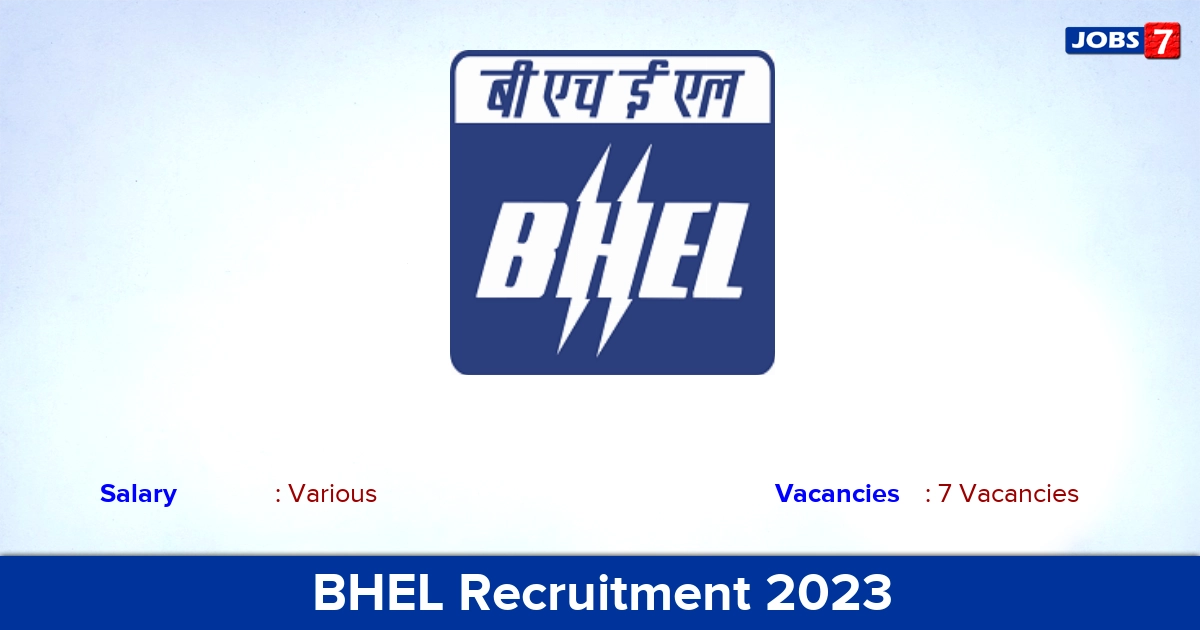 BHEL Recruitment 2023 - Apply Online for Part Time Medical Consultant Jobs