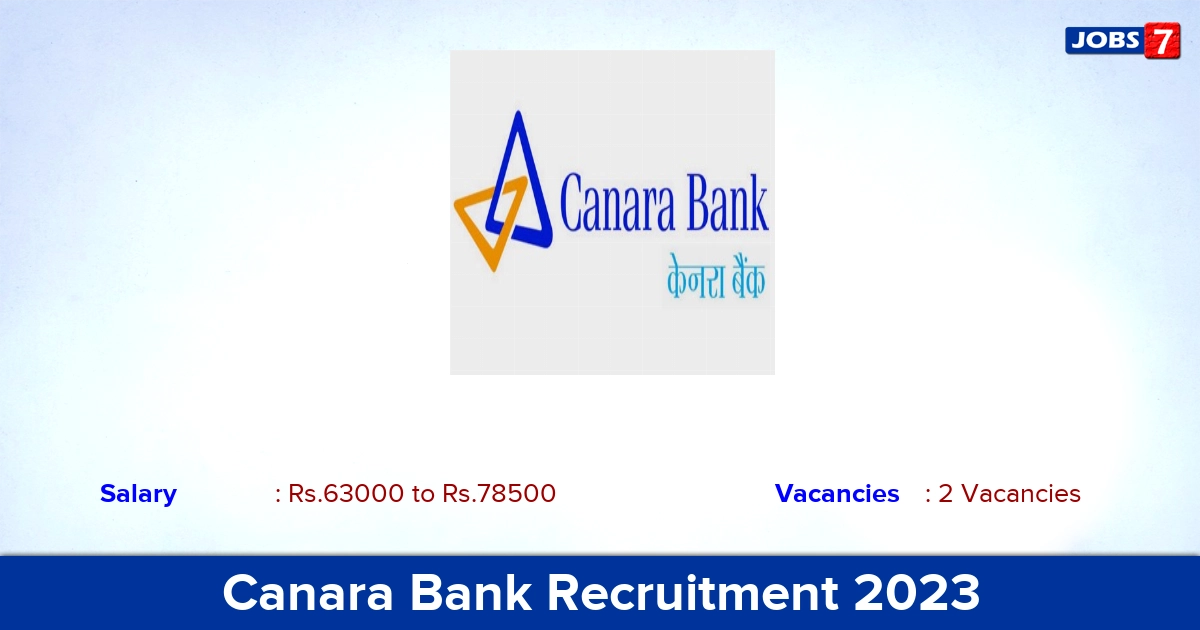 Canara Bank Recruitment 2023 - Apply Offline for Project Manager, Assistant Vice President Jobs